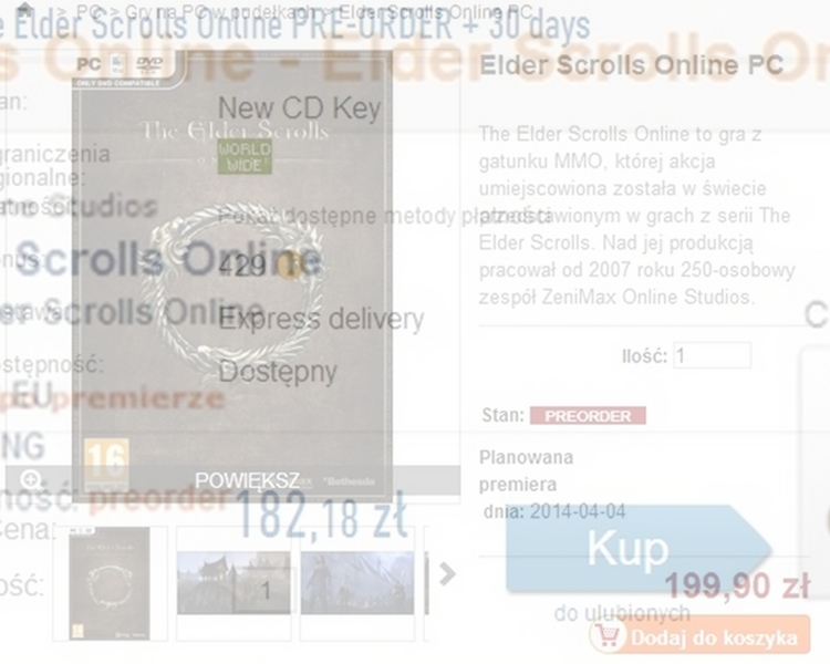 "Polskie" (w miarę normalne) ceny za Elder Scrolls Online + REKOMENDOWANE wymagania sprzętowe