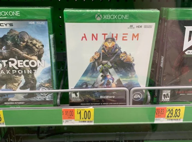 Dajcie już Anthem 2.0, bo grę można wyrwać w Walmart za dolara…